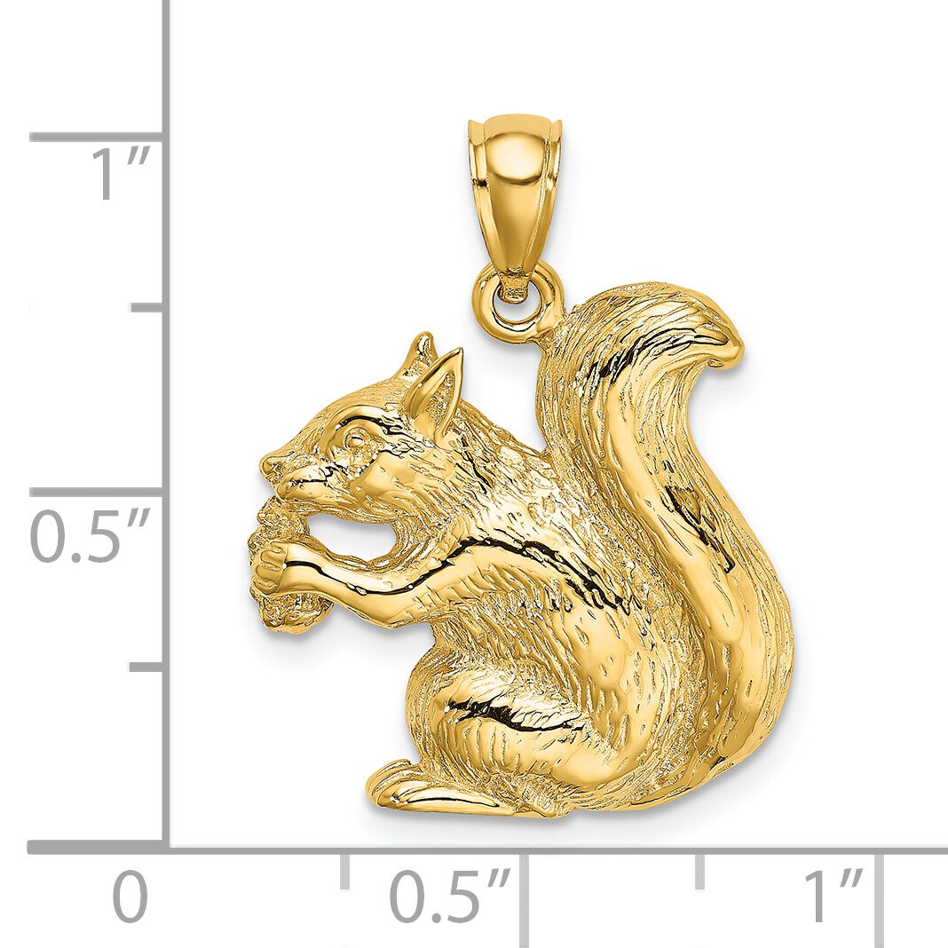 14K Textured Sitting Squirrel Charm-K6467