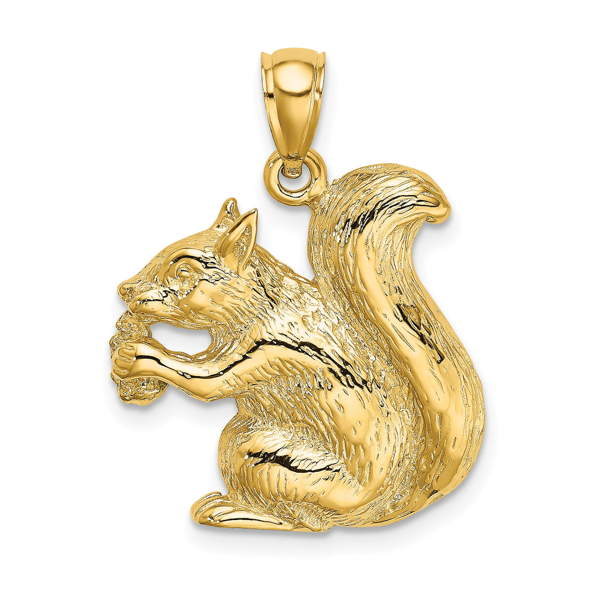 14K Textured Sitting Squirrel Charm-K6467