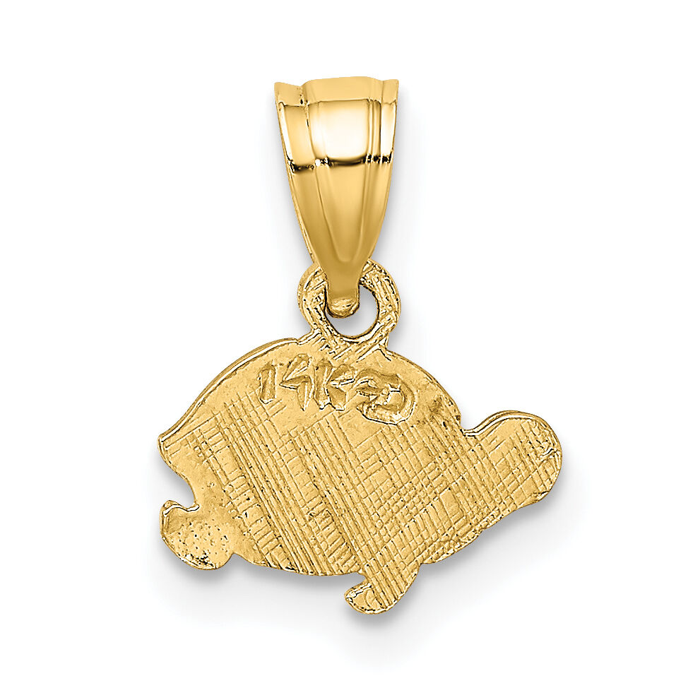14K Flat and Engraved Mini Turtle Charm-K6472