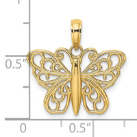 14K Filigree Butterfly Charm-K6473