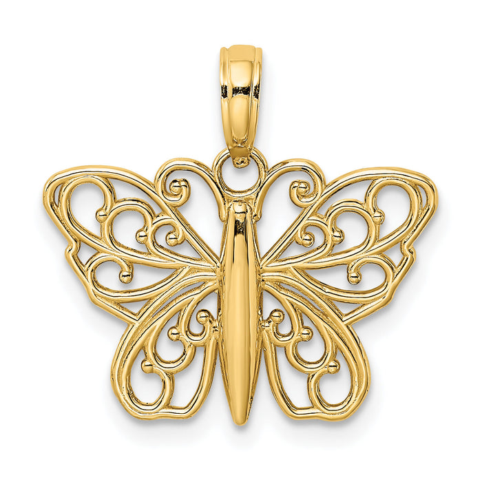 14K Filigree Butterfly Charm-K6473