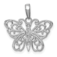 14K White Gold Filigree Butterfly Charm-K6473W