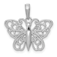 14K White Gold Filigree Butterfly Charm-K6473W