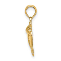 14K Textured Sitting Frog Charm-K6475
