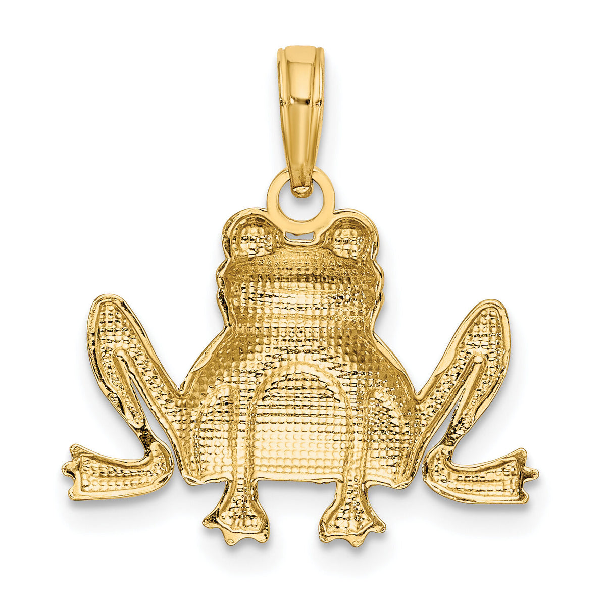 14K Textured Sitting Frog Charm-K6475
