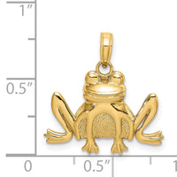 14K Textured Sitting Frog Charm-K6475