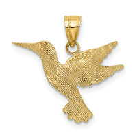 14K Polished and Engraved Hummingbird Charm-K6476