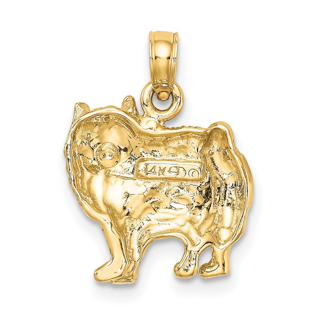 14K Polished Pomeranian Dog Charm-K6478
