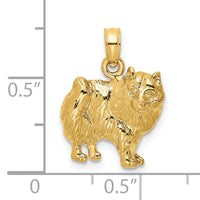 14K Polished Pomeranian Dog Charm-K6478