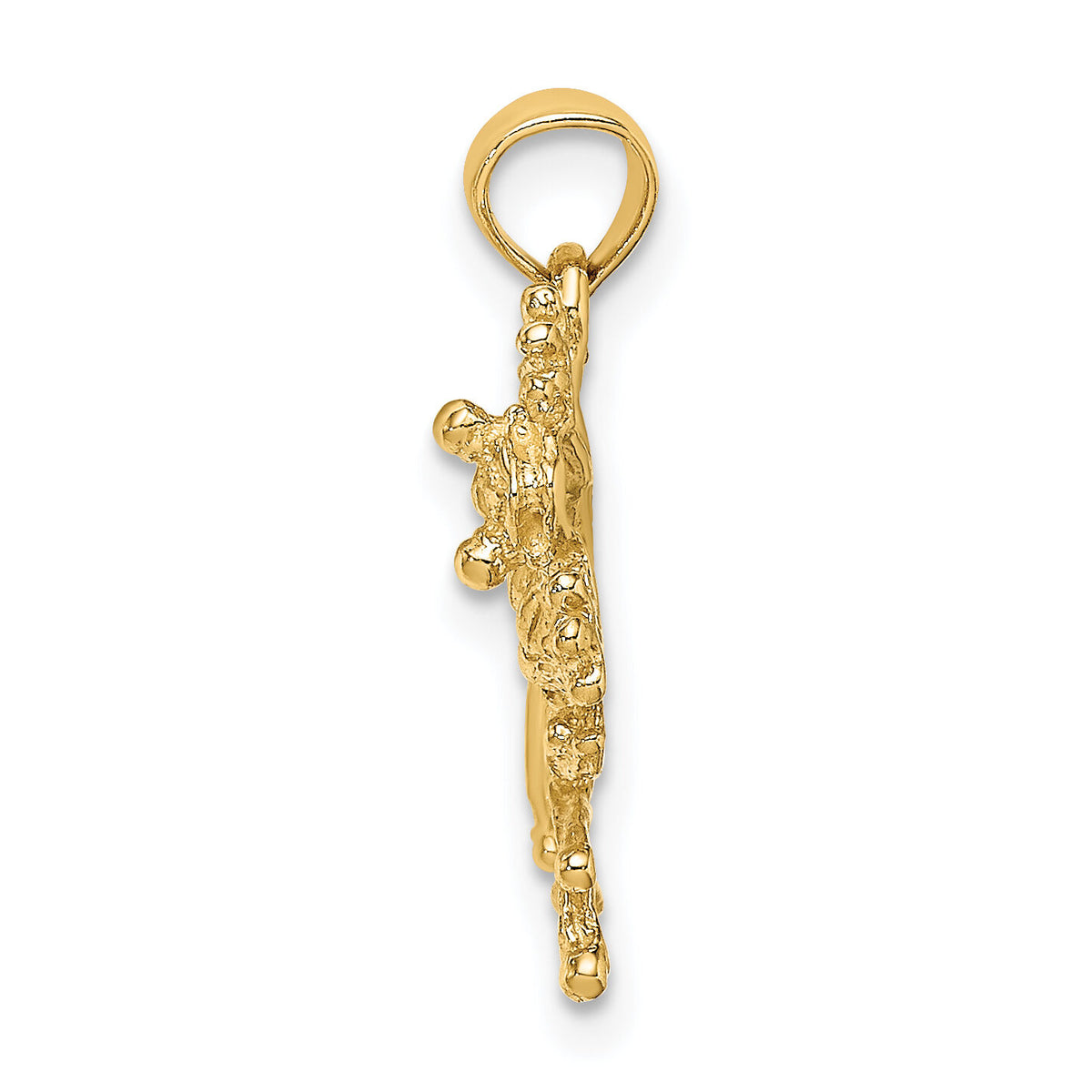 14K 2-D Textured Frog Charm-K6481