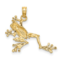 14K 2-D Textured Frog Charm-K6481