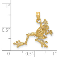 14K 2-D Textured Frog Charm-K6481