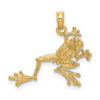 14K 2-D Textured Frog Charm-K6481