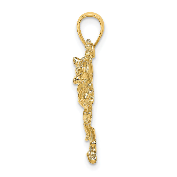 14K 2-D Textured Frog Charm-K6482