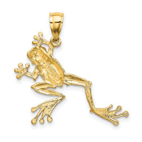 14K 2-D Textured Frog Charm-K6482