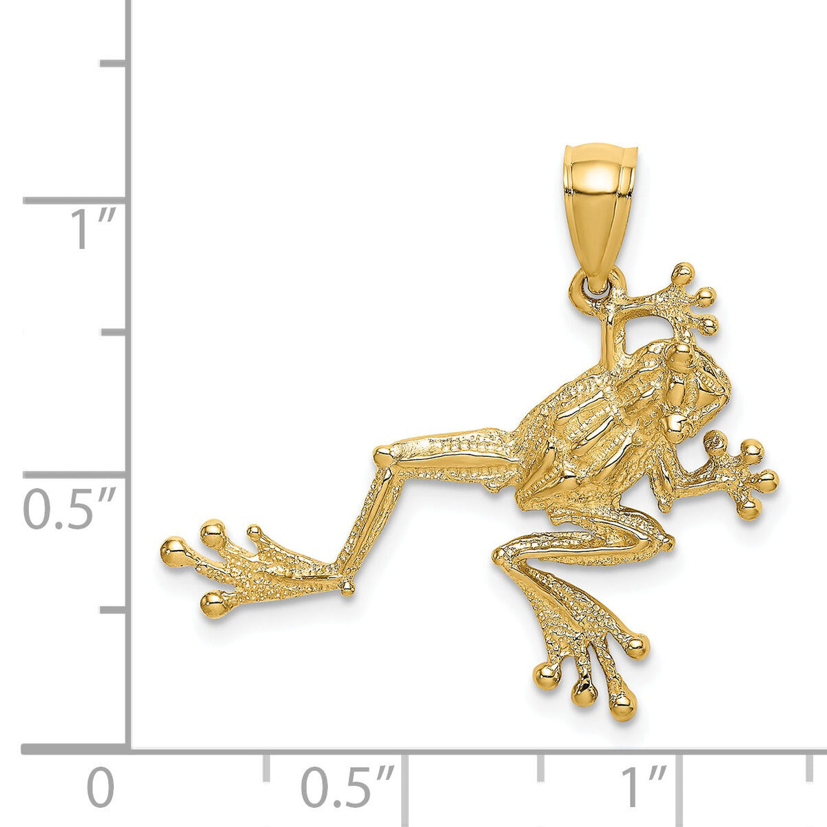 14K 2-D Textured Frog Charm-K6482