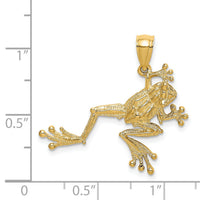 14K 2-D Textured Frog Charm-K6482