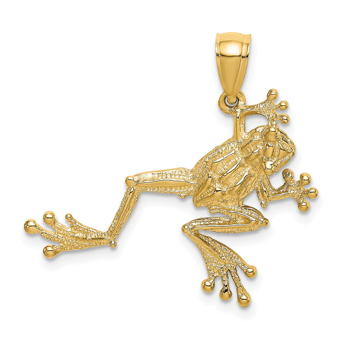 14K 2-D Textured Frog Charm-K6482
