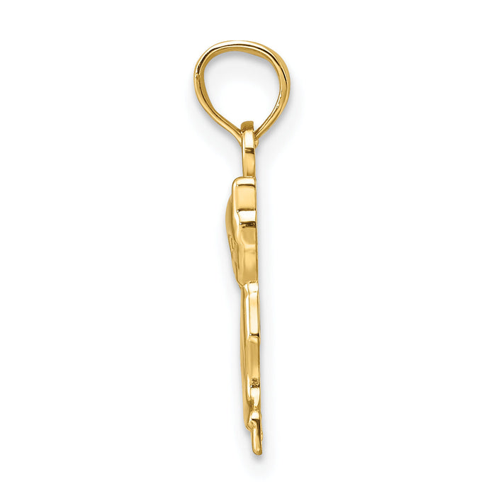 14K Mini Sitting Kitten Charm-K6484