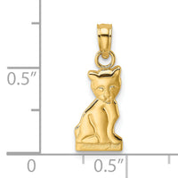 14K Mini Sitting Kitten Charm-K6484