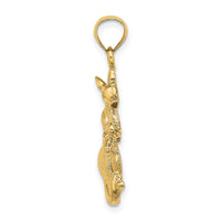 14K 2-D Kangaroo with Baby in Pouch Pendant-K6487