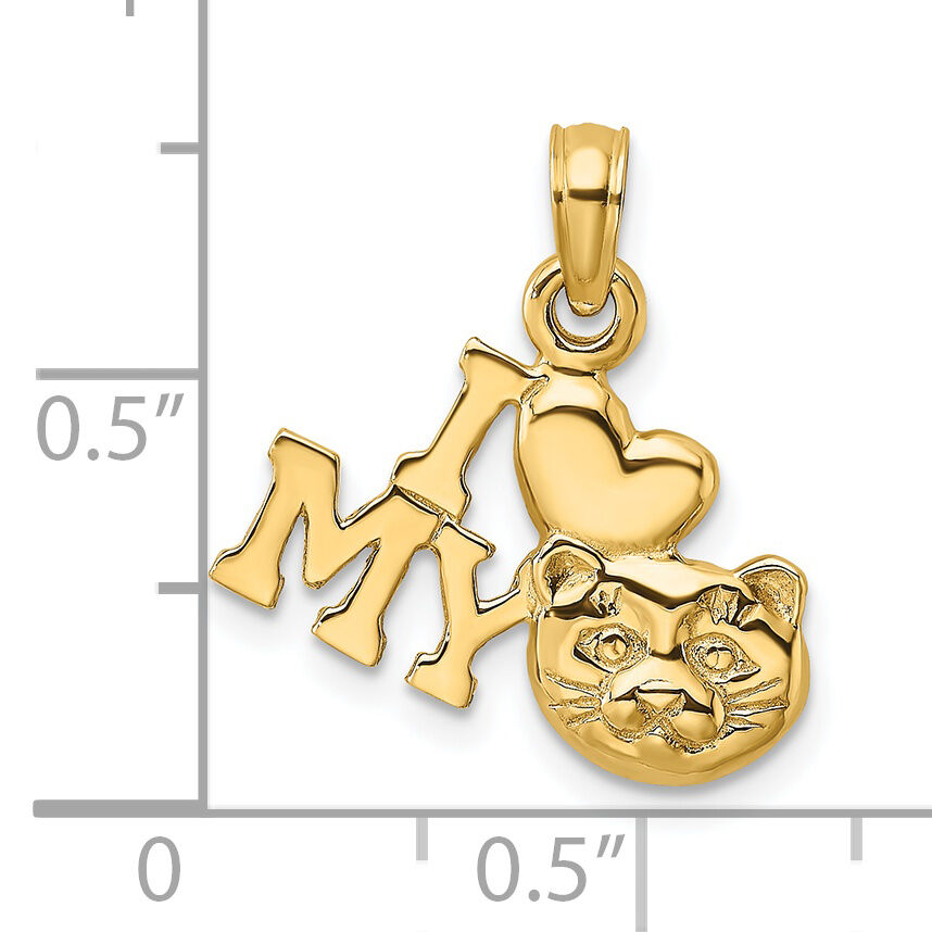 14K I LOVE MY CAT Charm-K6488