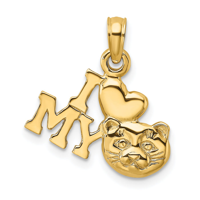 14K I LOVE MY CAT Charm-K6488