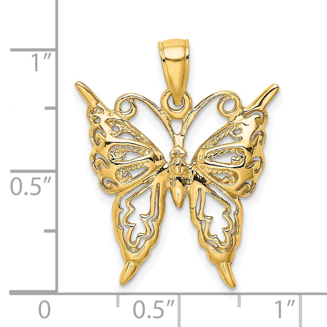14K Cut-Out Butterfly Charm-K6492