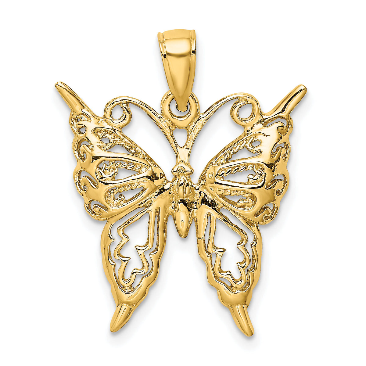 14K Cut-Out Butterfly Charm-K6492