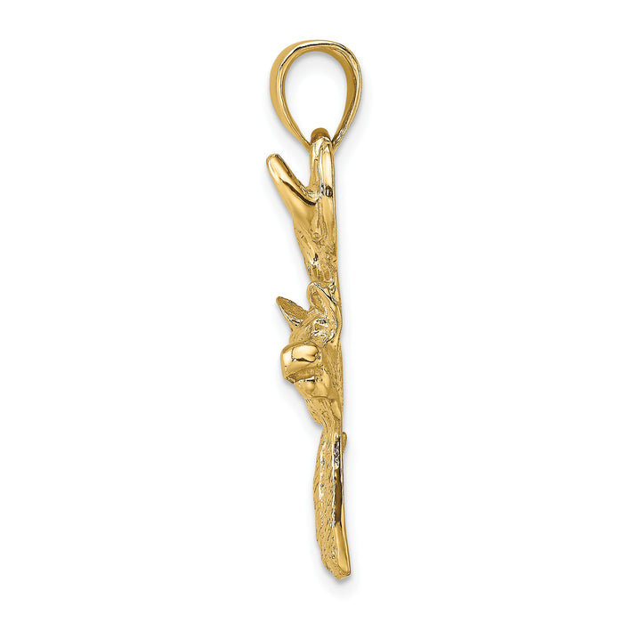 14K 2-D Deer Head Profile Charm-K6494