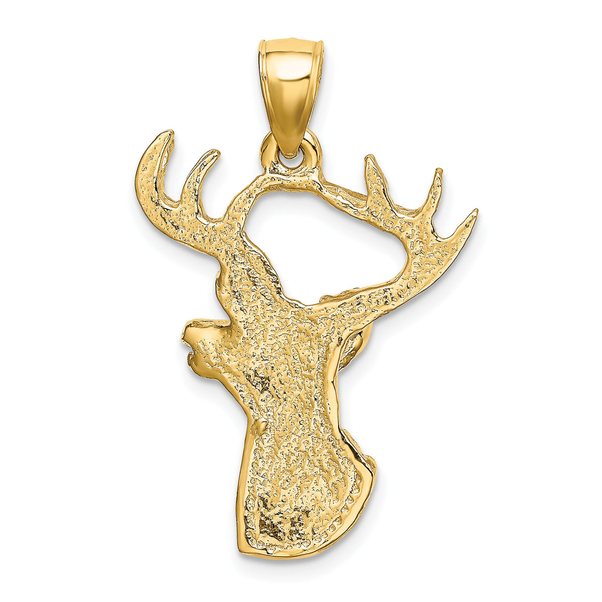 14K 2-D Deer Head Profile Charm-K6494