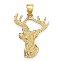 14K 2-D Deer Head Profile Charm-K6494