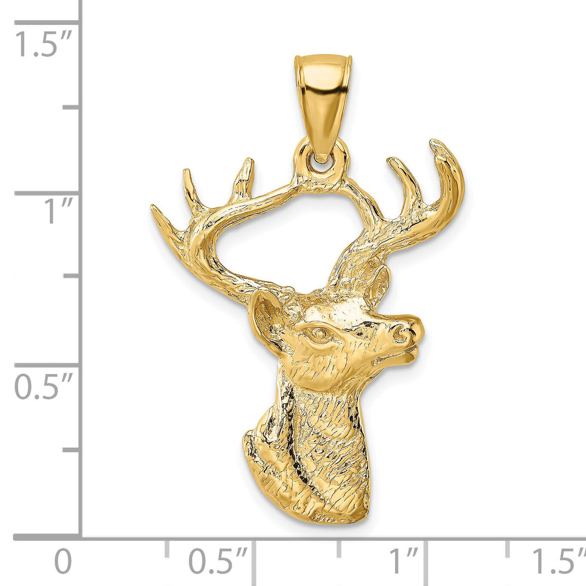 14K 2-D Deer Head Profile Charm-K6494
