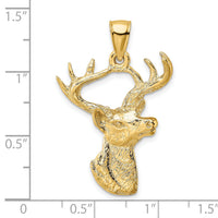 14K 2-D Deer Head Profile Charm-K6494