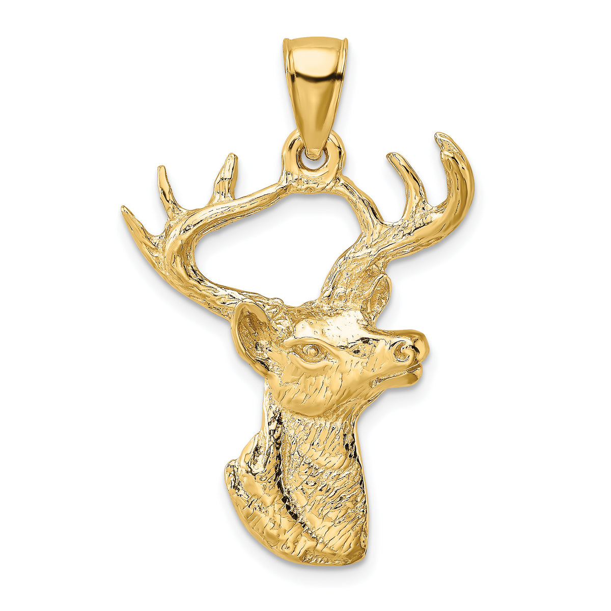 14K 2-D Deer Head Profile Charm-K6494