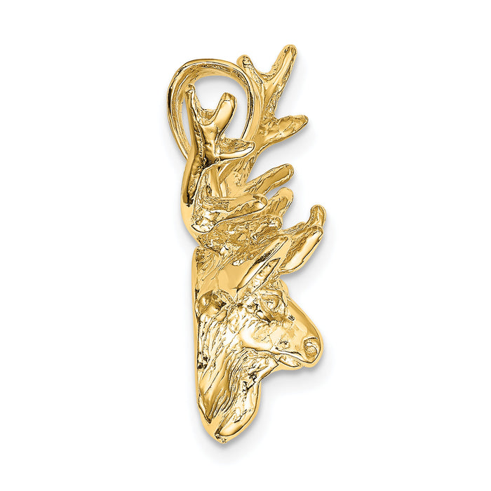 14K 2-D Deer Head 8 Point Buck Charm-K6495
