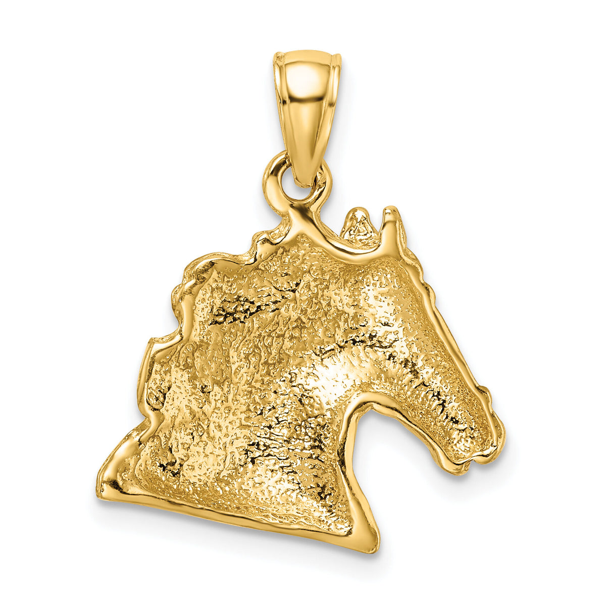 14K Textured Horse Head Charm-K6496