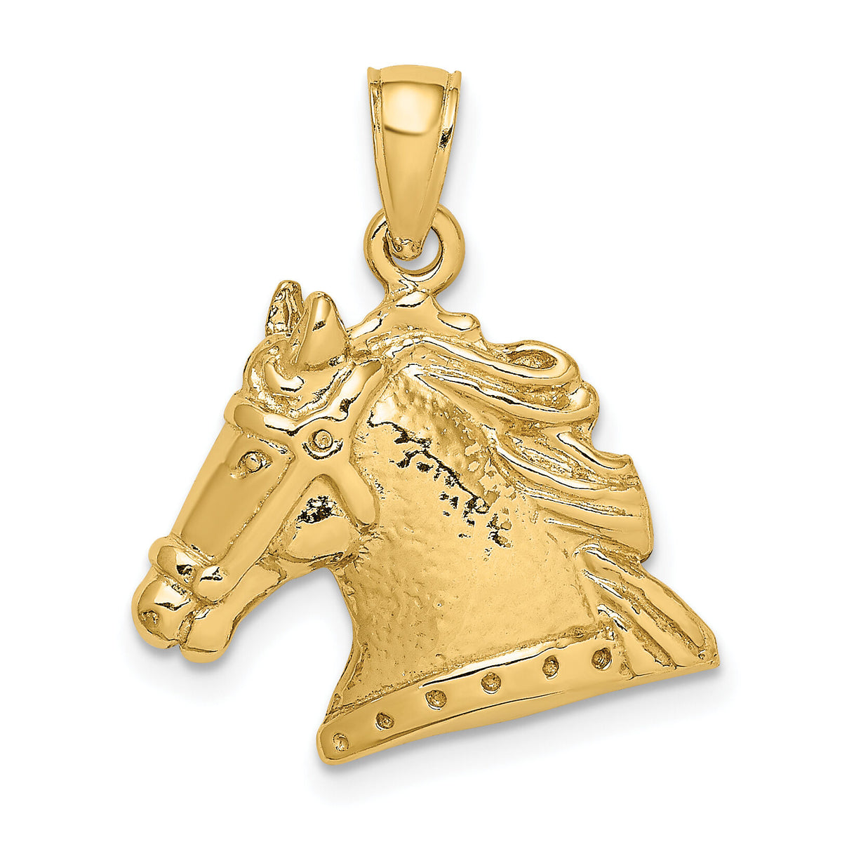 14K Textured Horse Head Charm-K6496