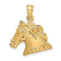 14K Textured Horse Head Charm-K6496
