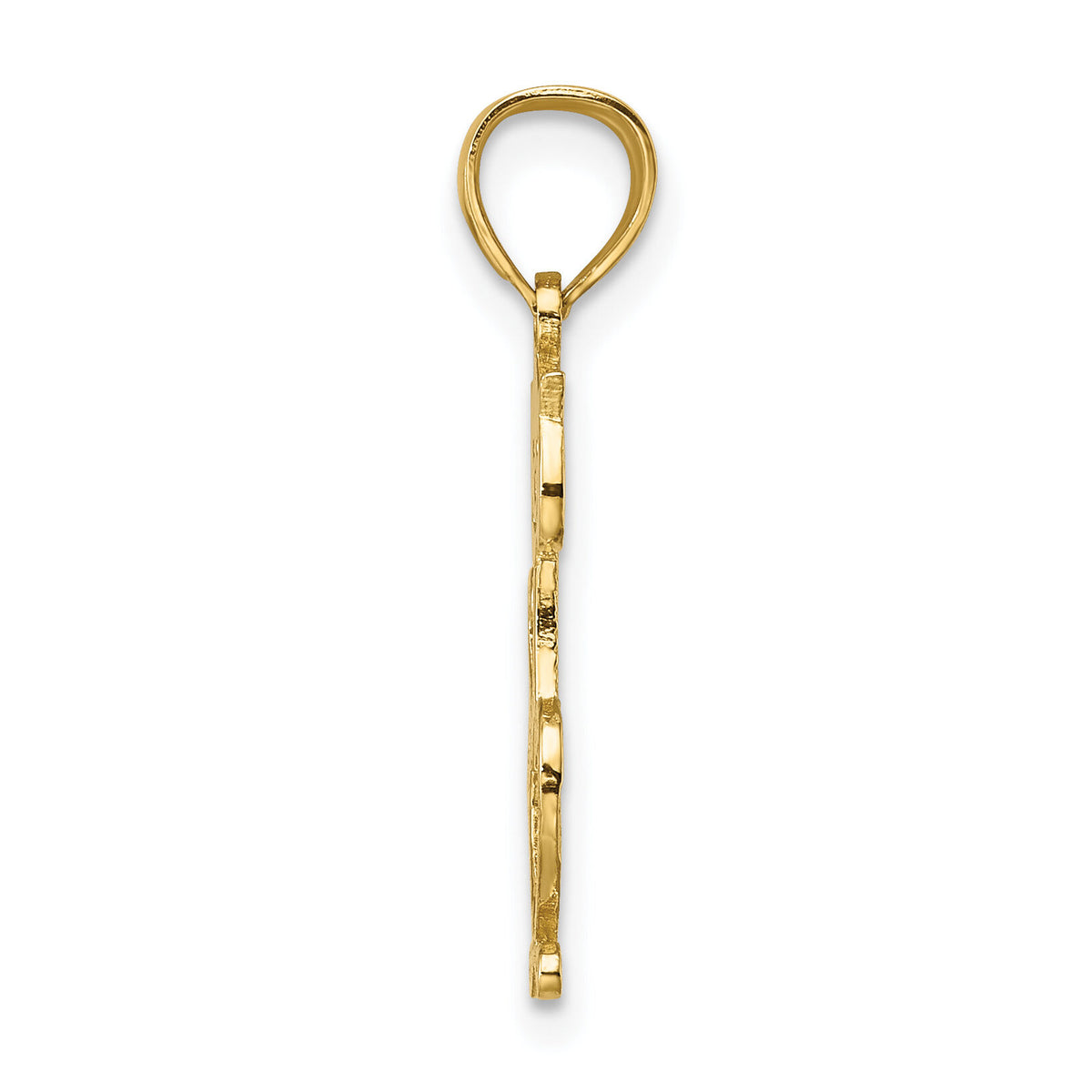 14K Cut-Out Engraved Cat Charm-K6499