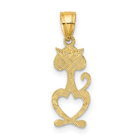 14K Cut-Out Engraved Cat Charm-K6499