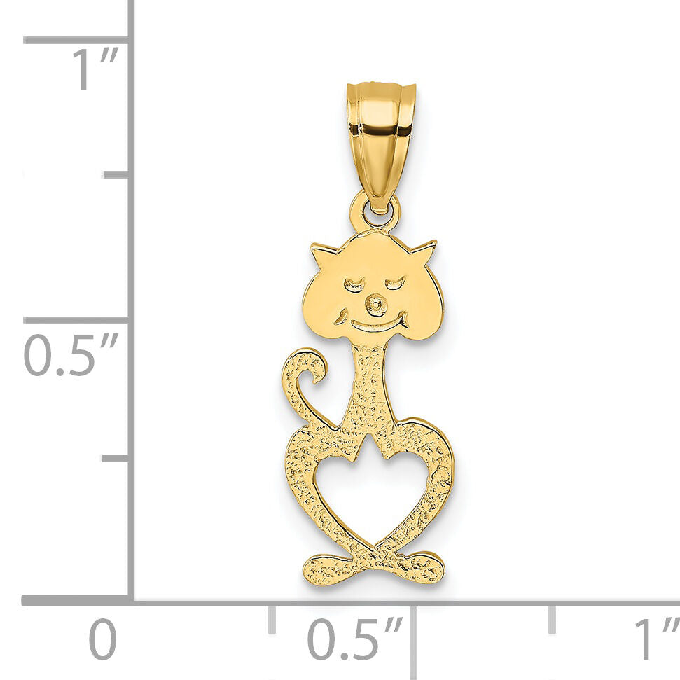 14K Cut-Out Engraved Cat Charm-K6499