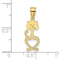 14K Cut-Out Engraved Cat Charm-K6499