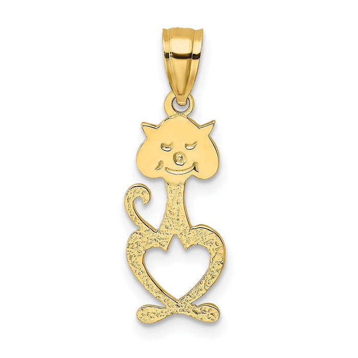 14K Cut-Out Engraved Cat Charm-K6499