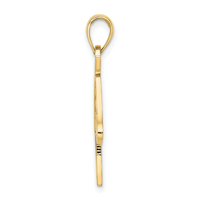 14K Cut-Out Horse Head Profile Charm-K6503