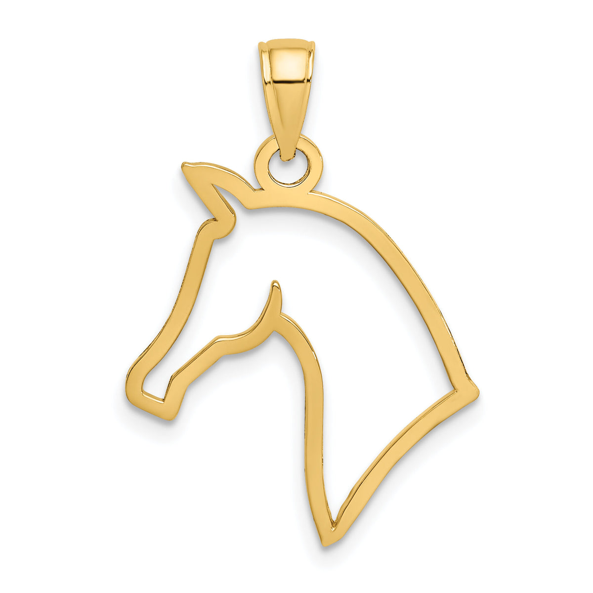 14K Cut-Out Horse Head Profile Charm-K6503