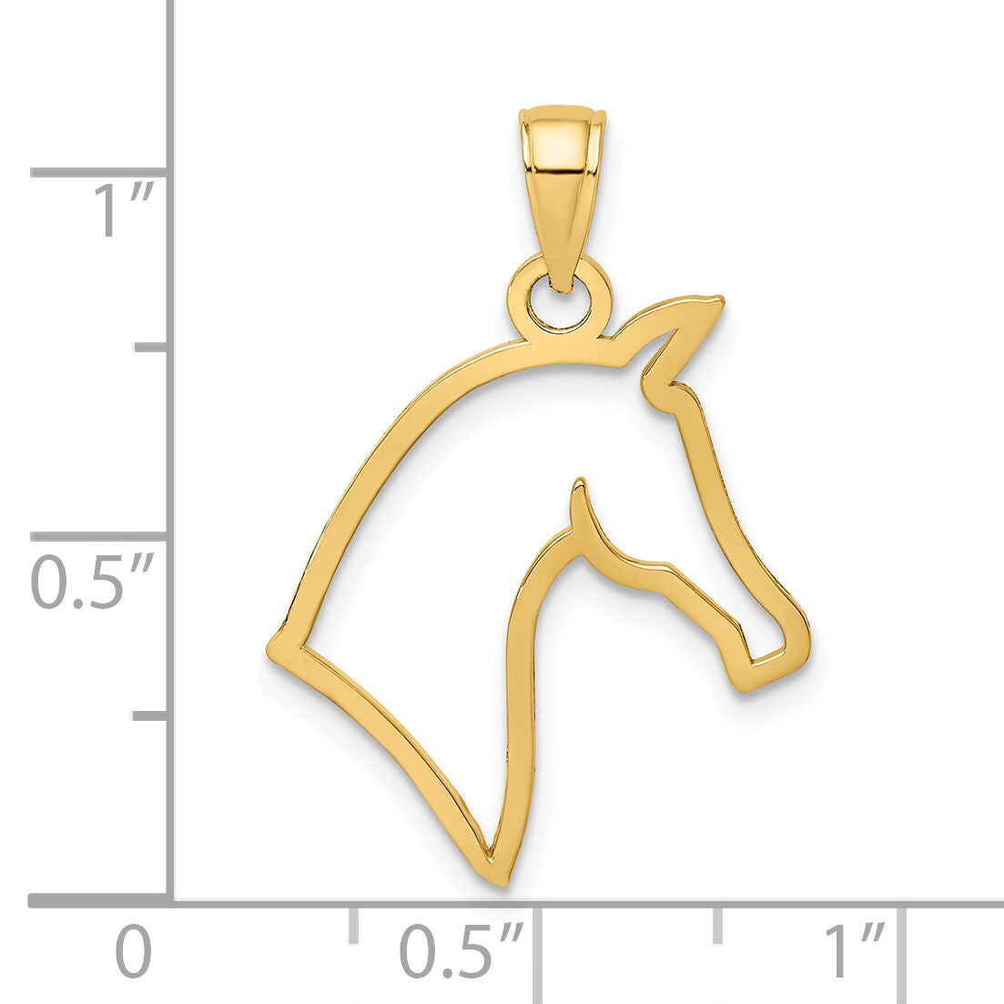 14K Cut-Out Horse Head Profile Charm-K6503