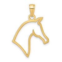 14K Cut-Out Horse Head Profile Charm-K6503