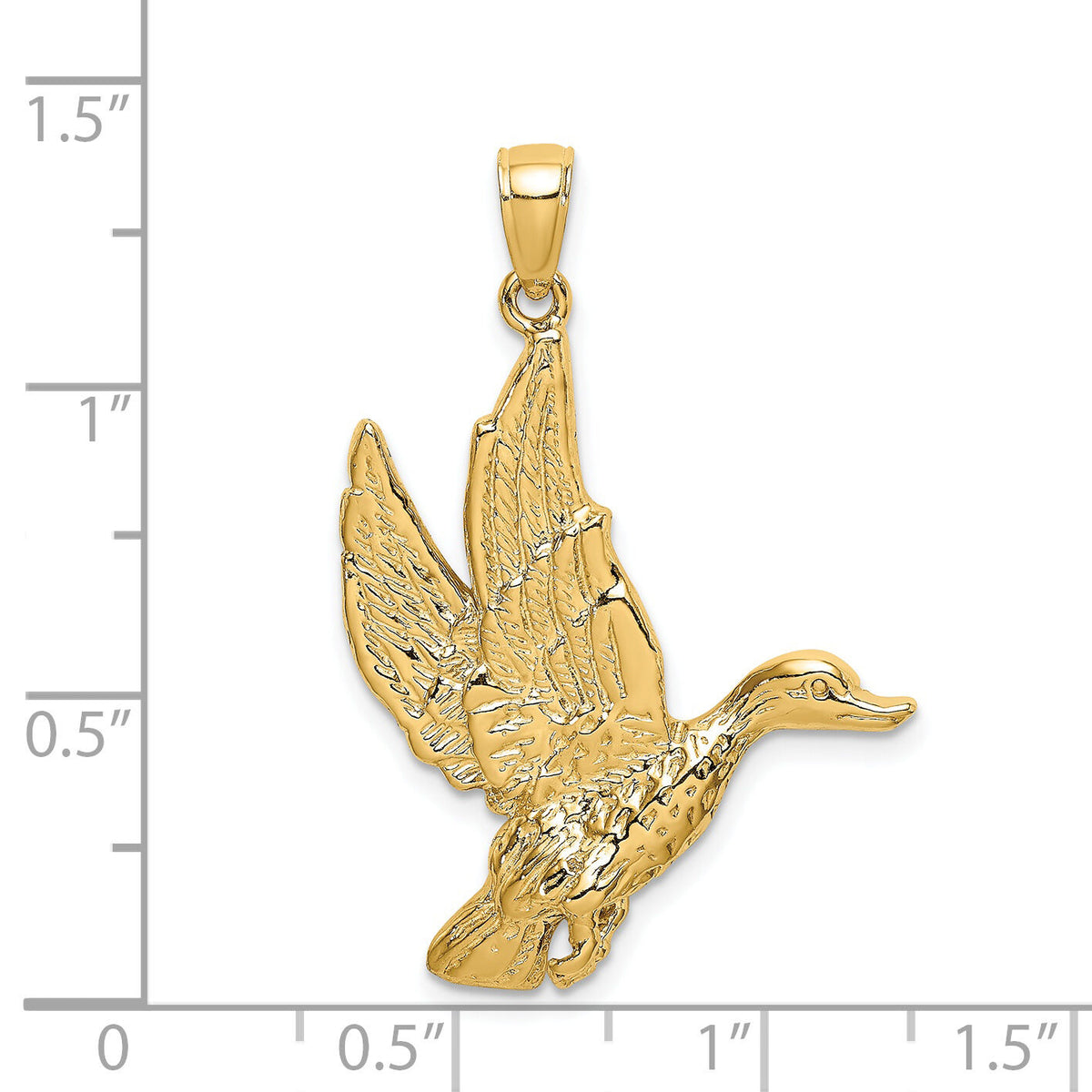 14K Flying Mallard Duck Charm-K6505