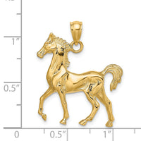 14K 3-D Polished Horse Charm-K6507